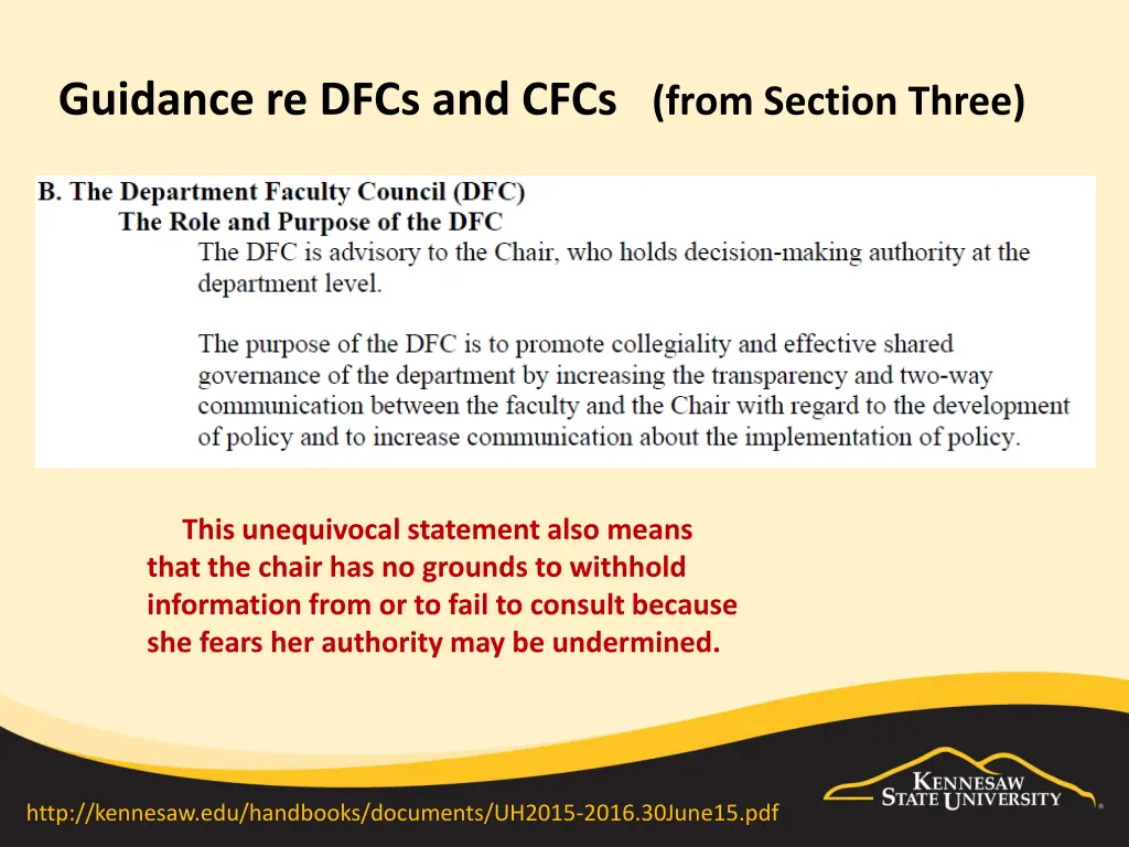 guidance re dfcs and cfcs from section three