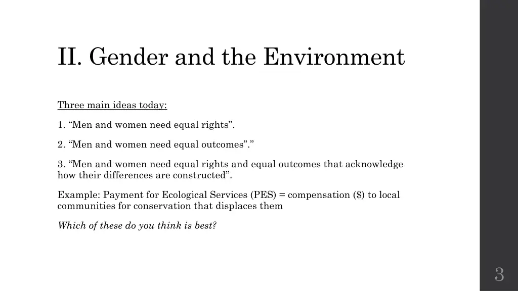 ii gender and the environment