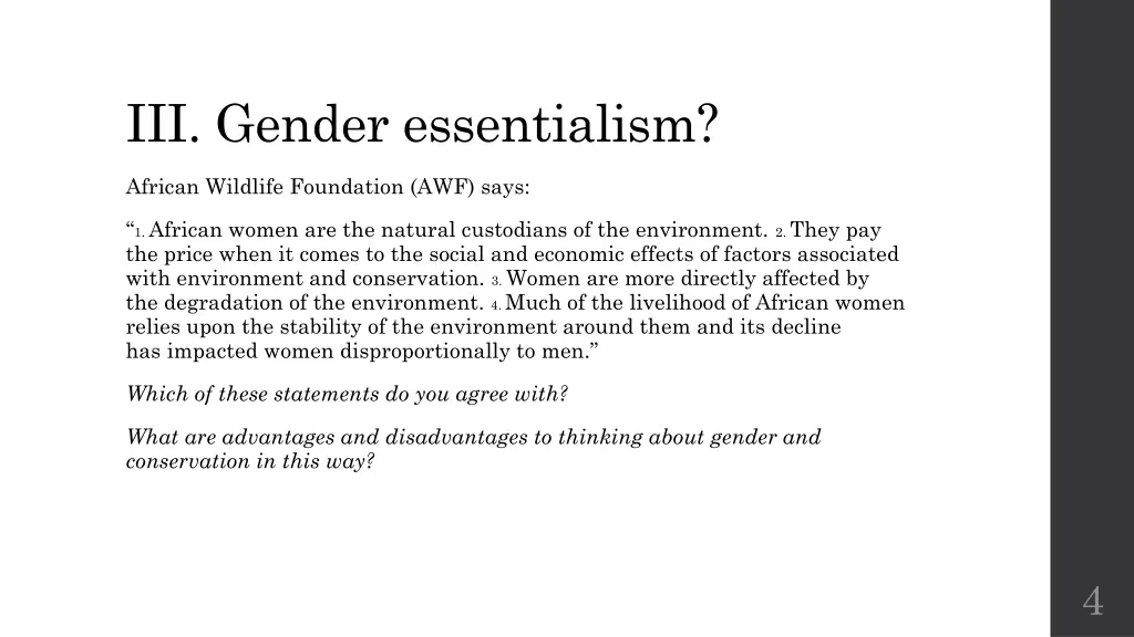 iii gender essentialism