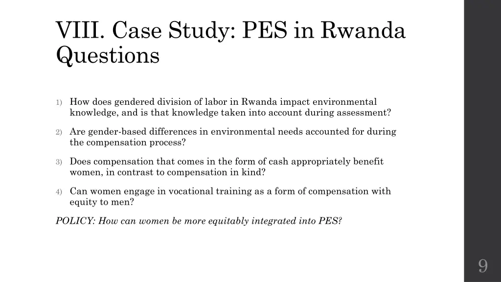 viii case study pes in rwanda questions