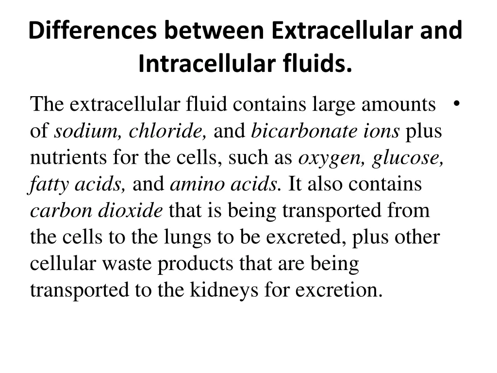 differences between extracellular