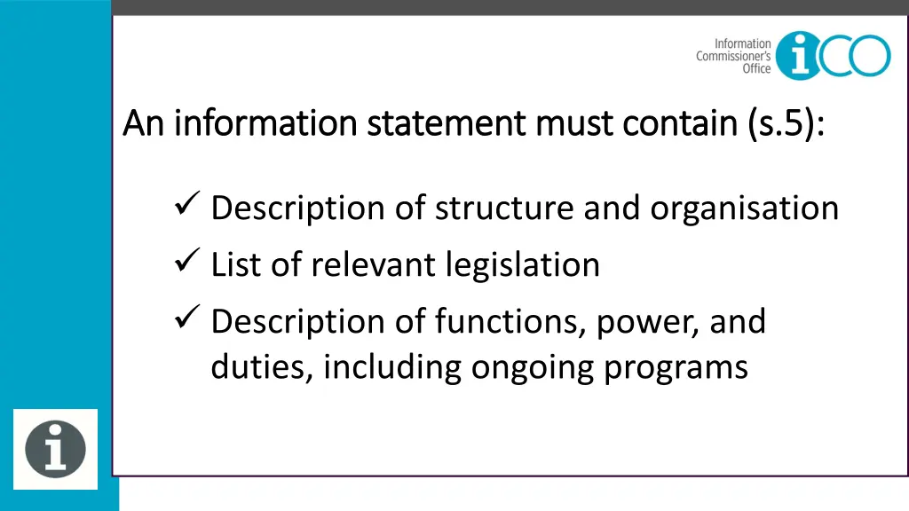 an information statement must contain