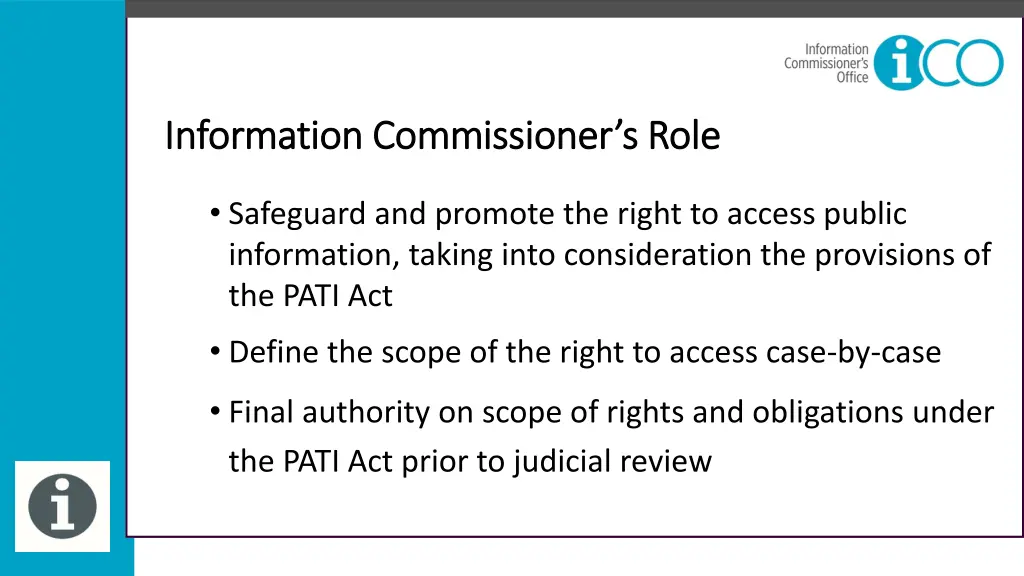 information commissioner s role information