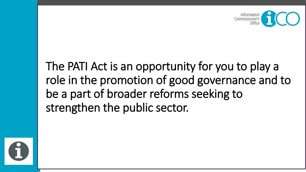 the pati act is an opportunity for you to play