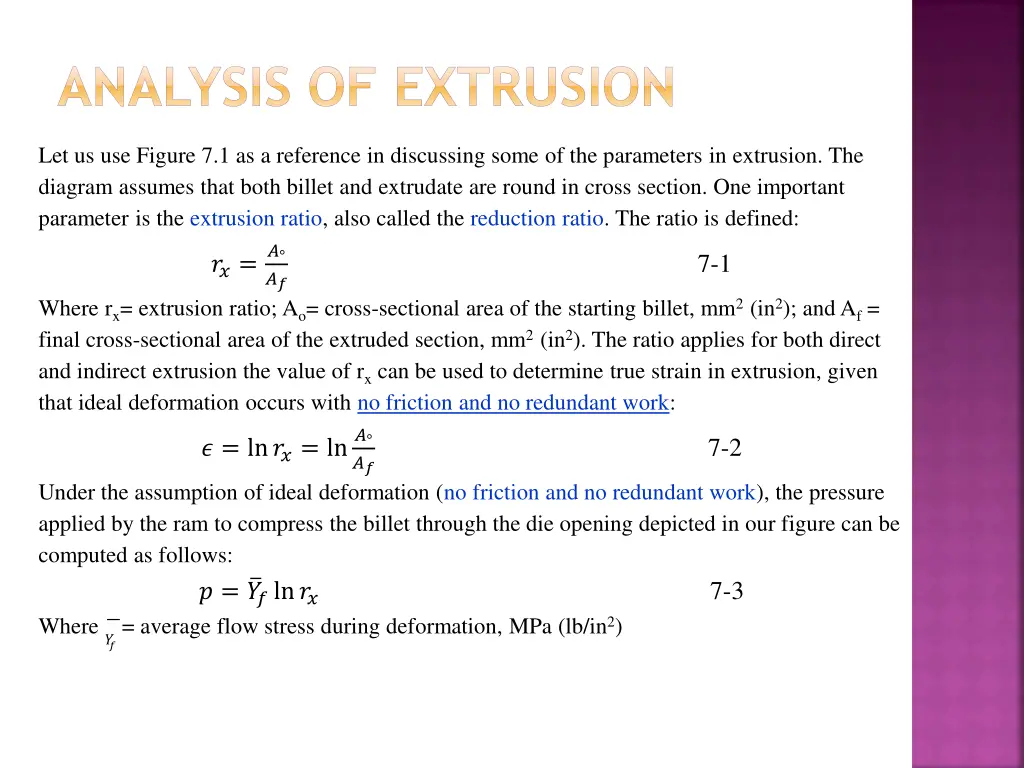 analysis of extrusion