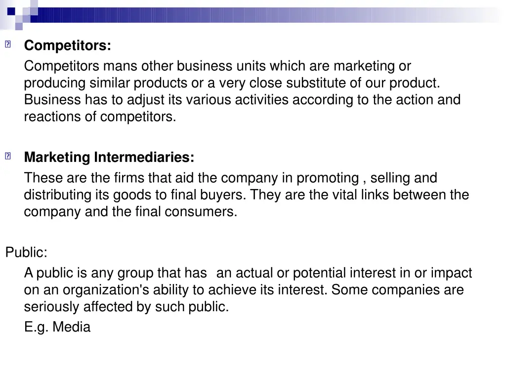 competitors competitors mans other business units