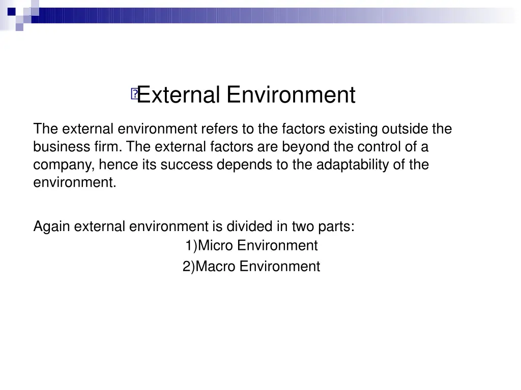 external environment