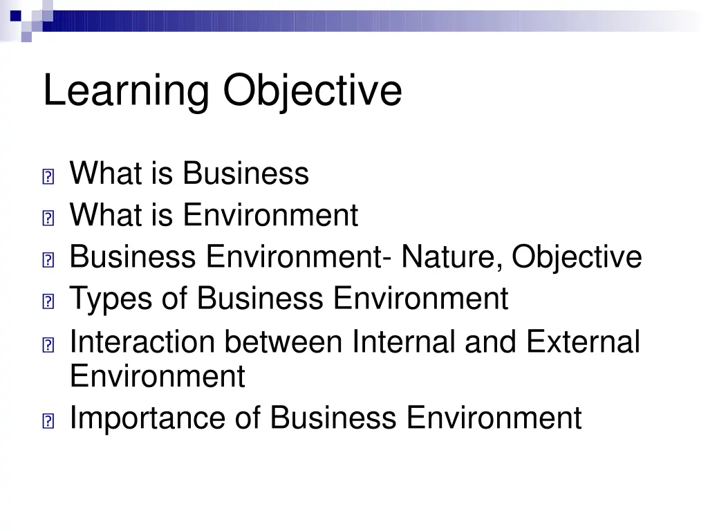 learning objective