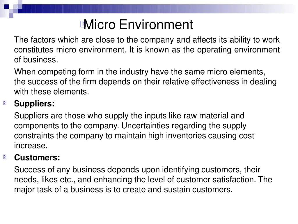 micro environment