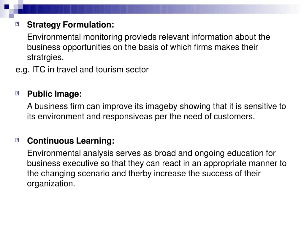 strategy formulation environmental monitoring