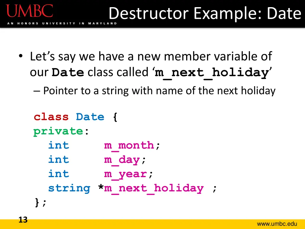 destructor example date