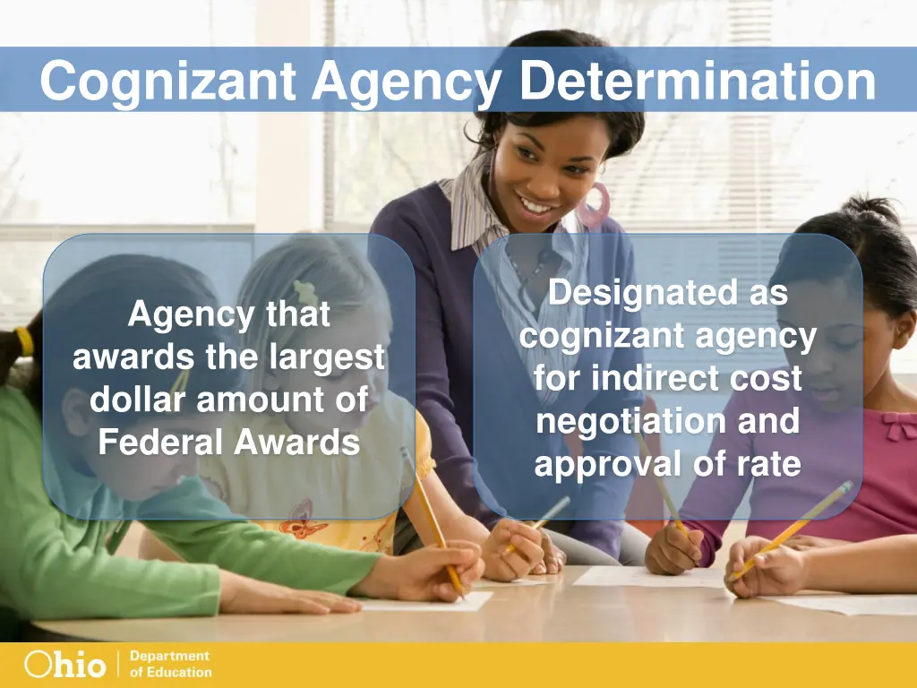 cognizant agency determination