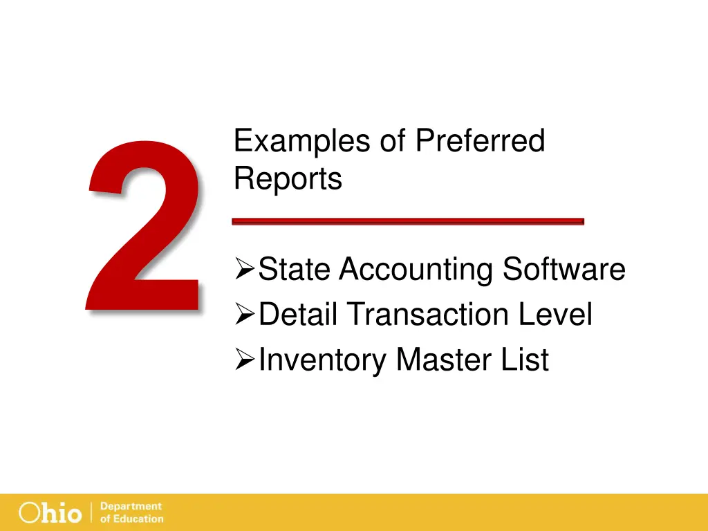 examples of preferred reports