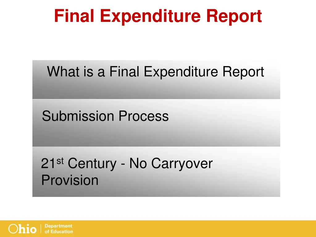 final expenditure report