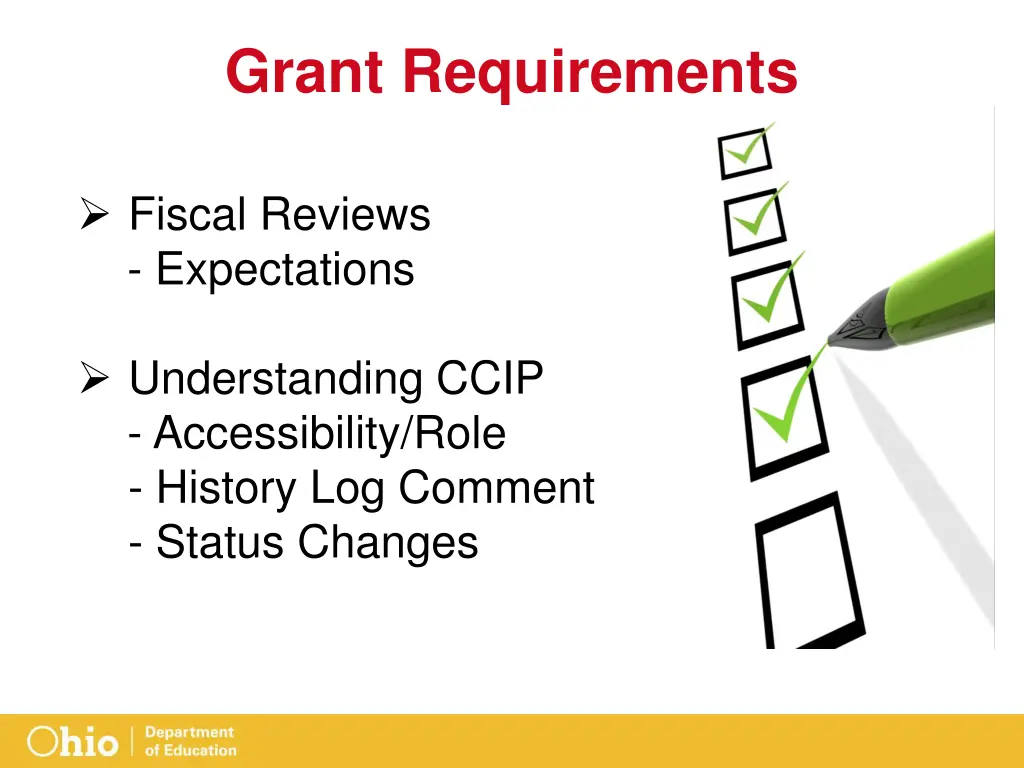 grant requirements