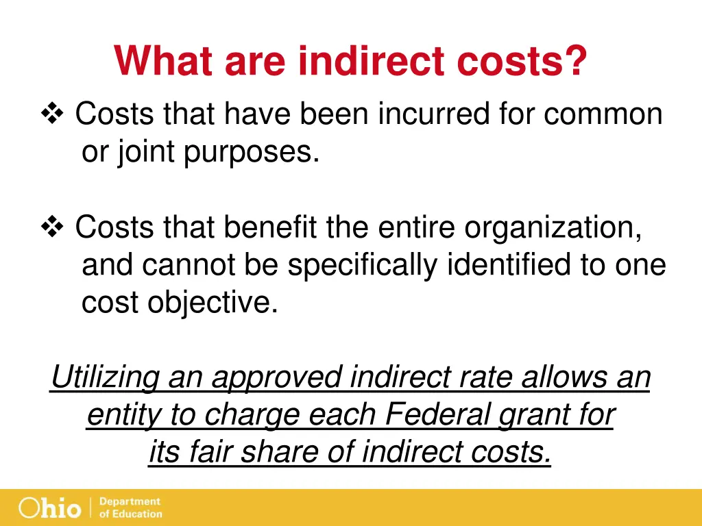 what are indirect costs costs that have been