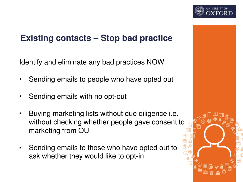 existing contacts stop bad practice