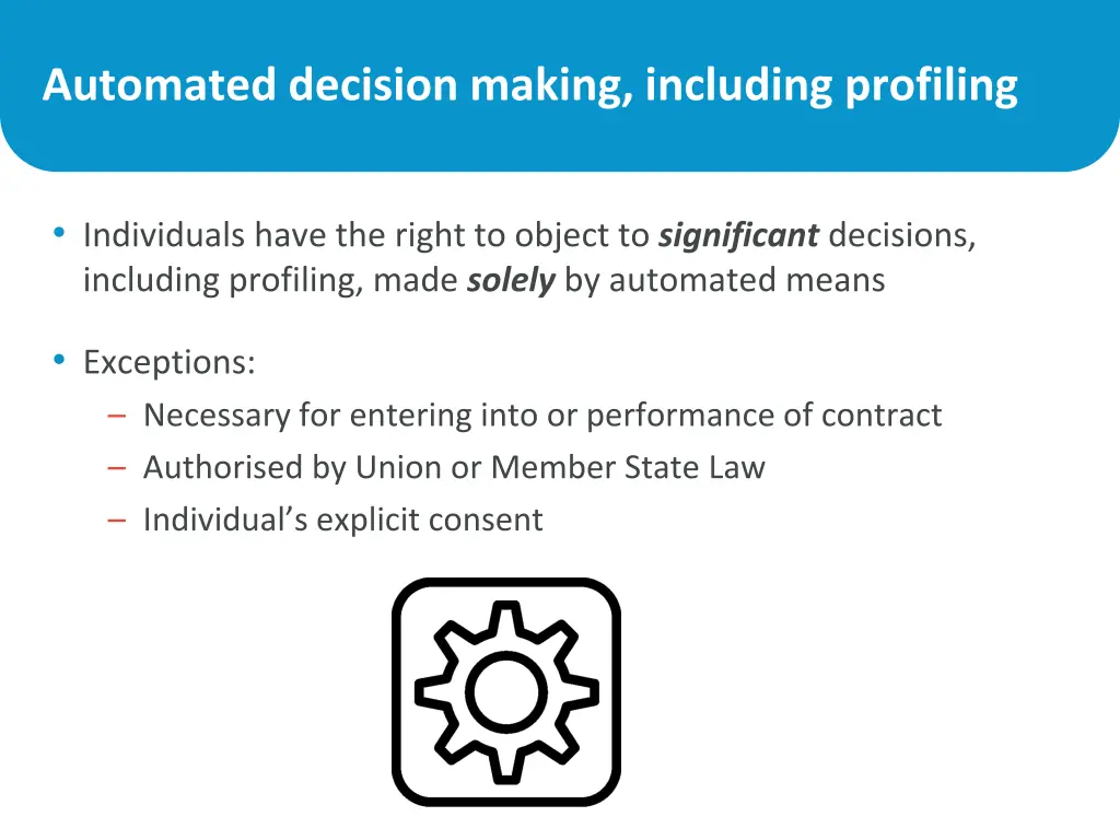 automated decision making including profiling