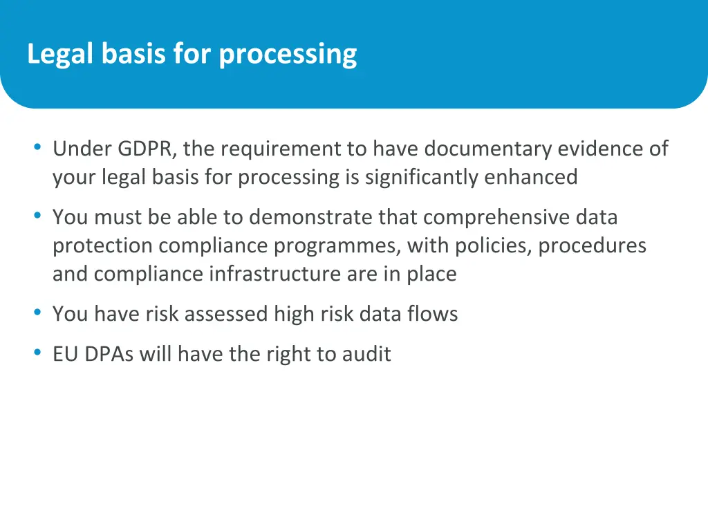 legal basis for processing 1