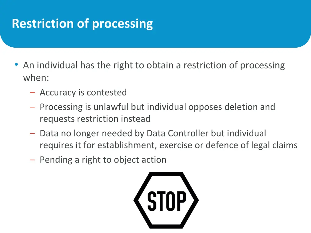 restriction of processing