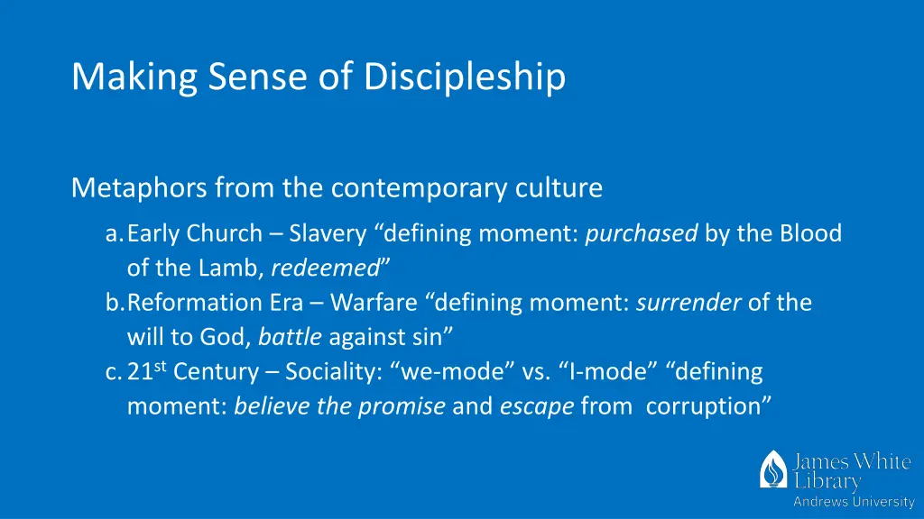 making sense of discipleship