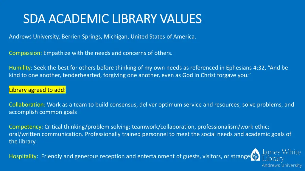 sda academic library values sda academic library 1