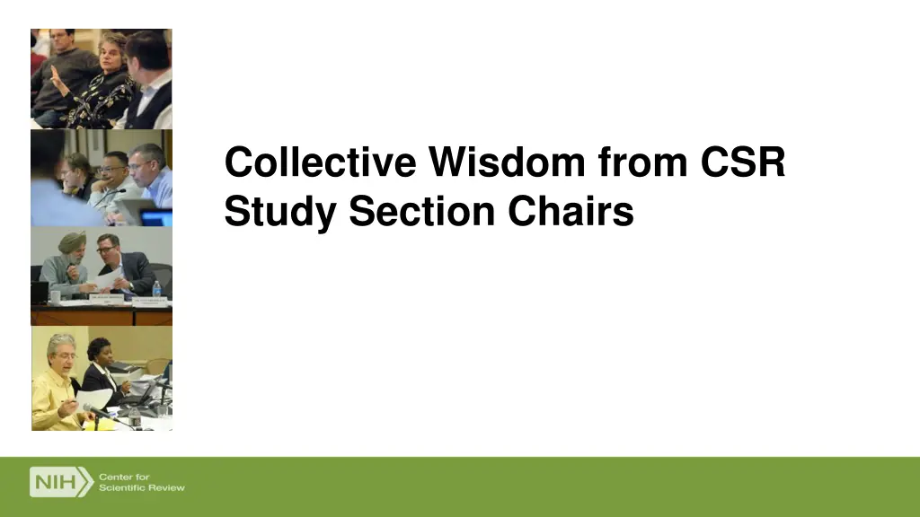 collective wisdom from csr study section chairs