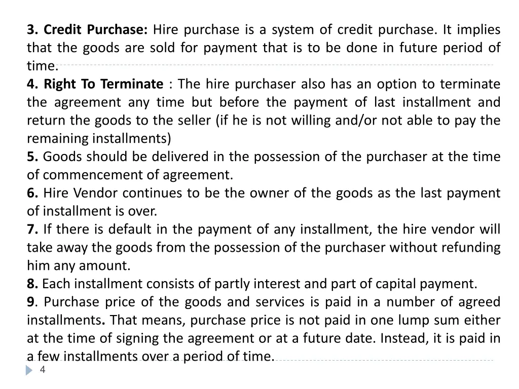 3 credit purchase hire purchase is a system