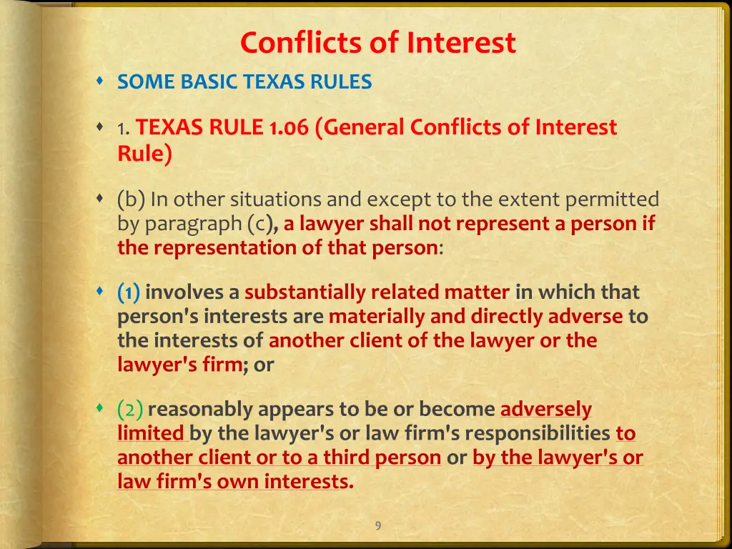 conflicts of interest