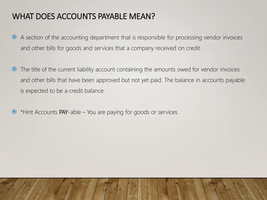 what does accounts payable mean what does