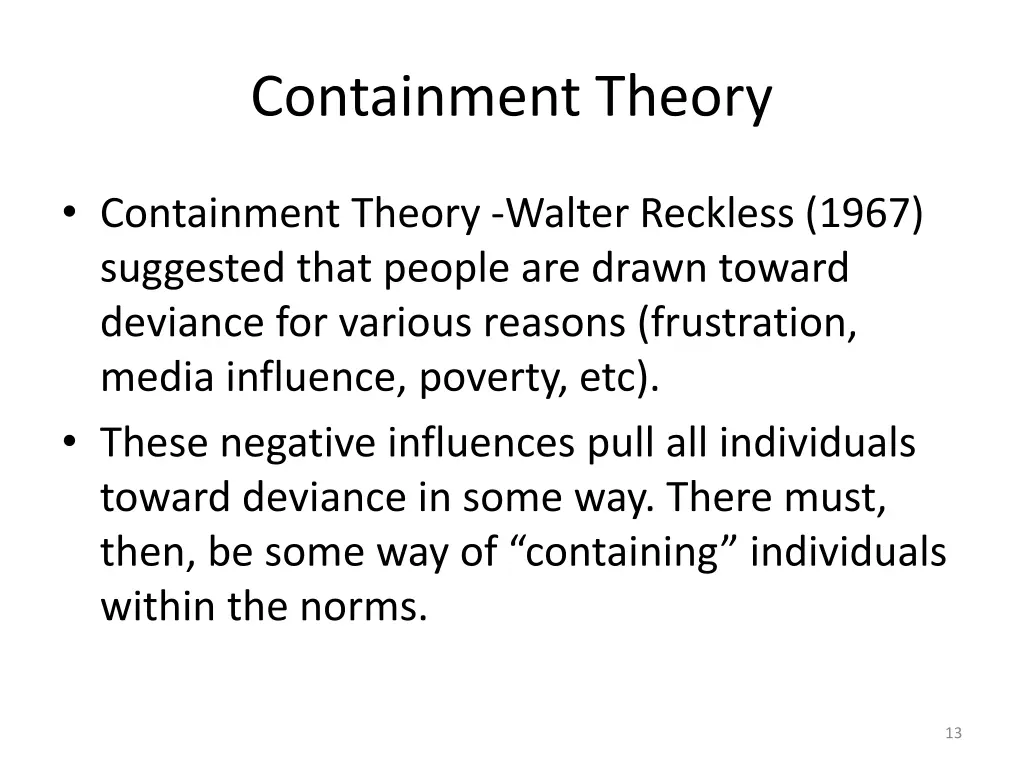 containment theory 1