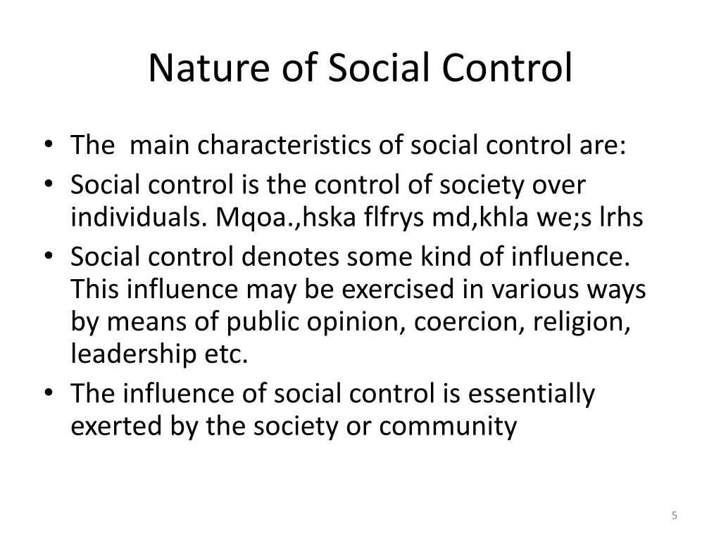 nature of social control