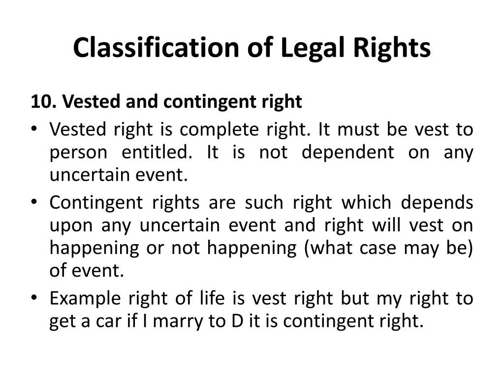 classification of legal rights 9