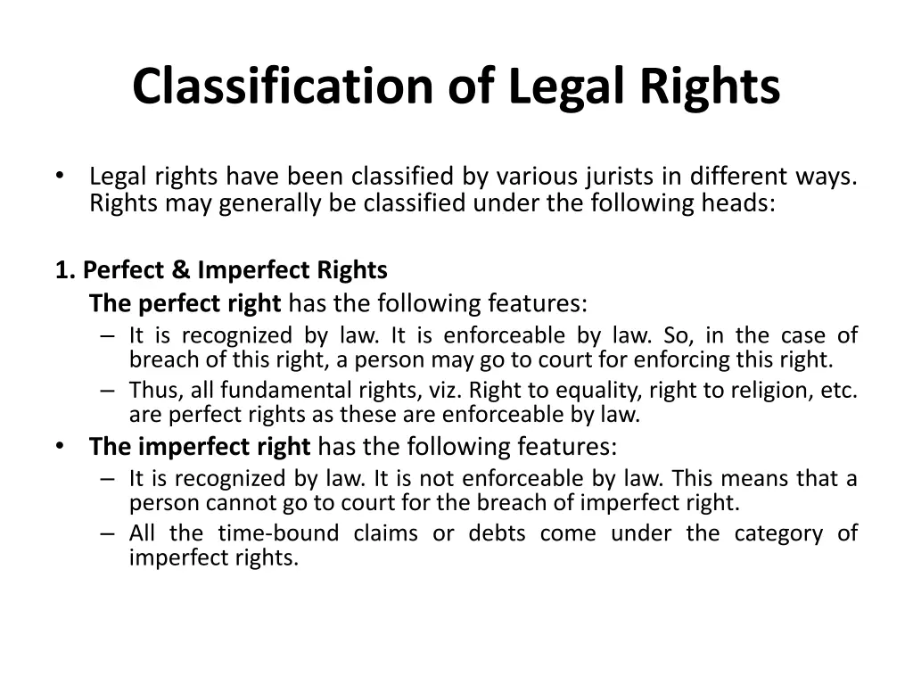 classification of legal rights