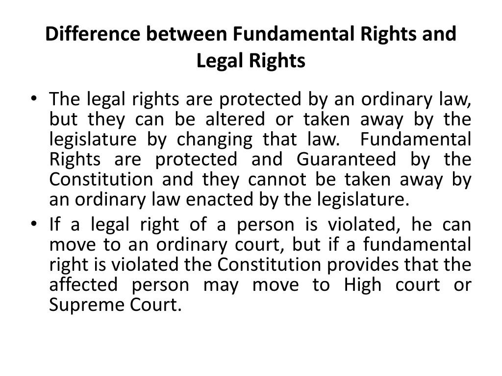 difference between fundamental rights and legal