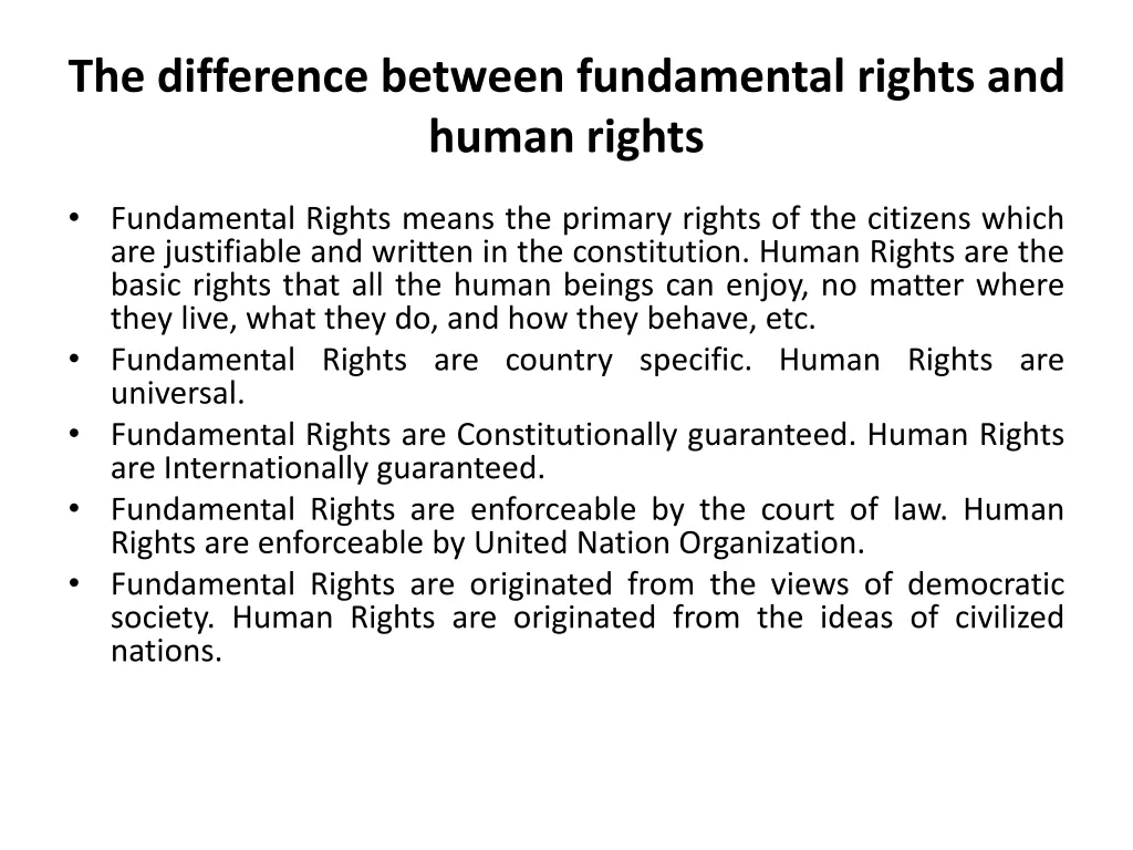 the difference between fundamental rights