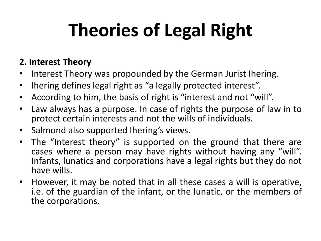 theories of legal right 1