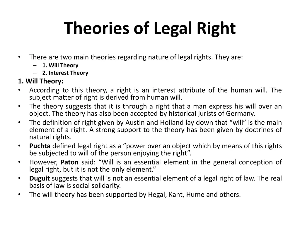 theories of legal right