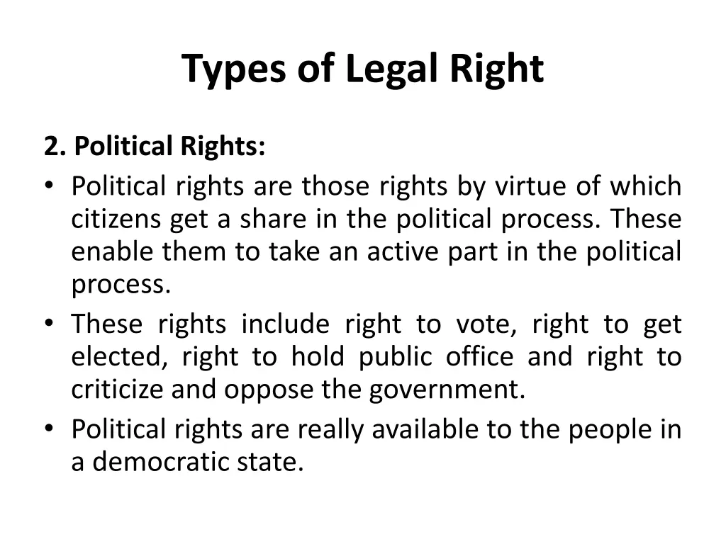 types of legal right 1