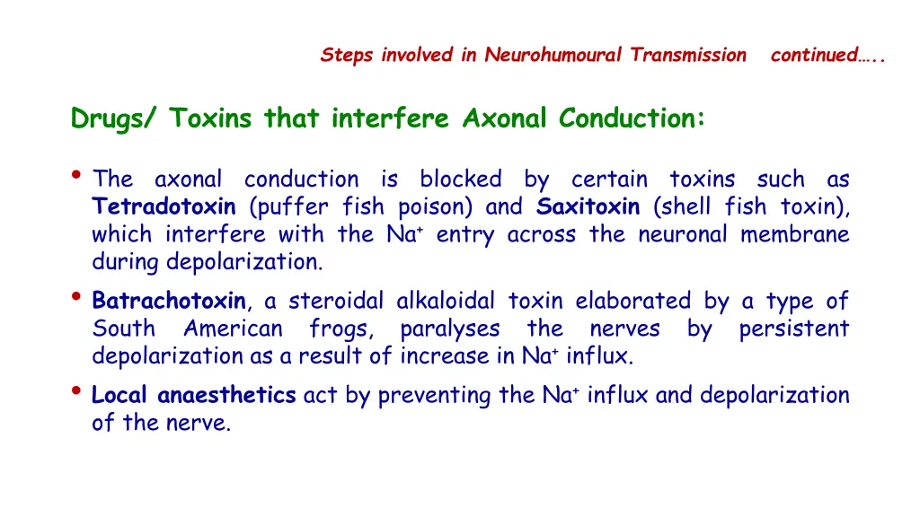 steps involved in neurohumoural transmission 1