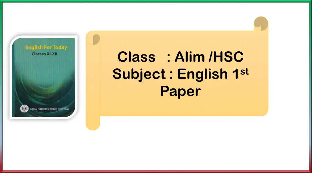 class alim hsc subject english 1 st paper