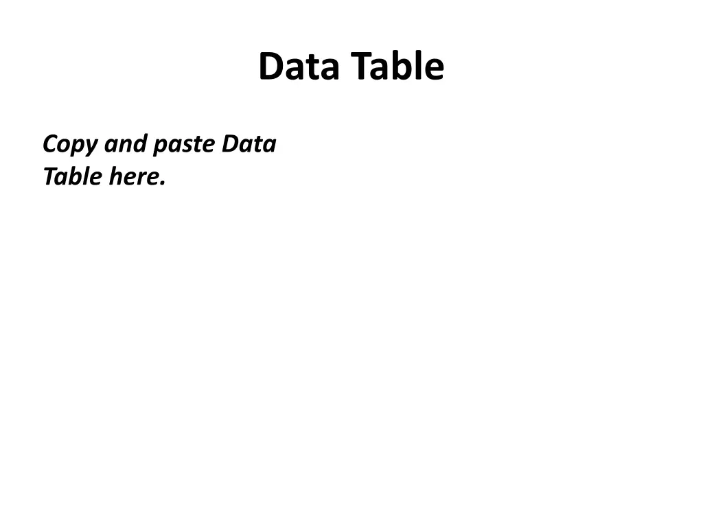 data table