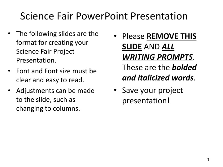 science fair powerpoint presentation