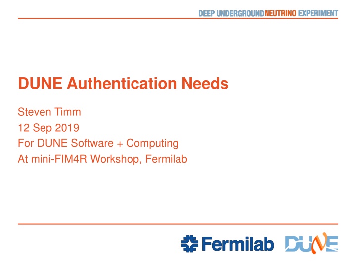 dune authentication needs