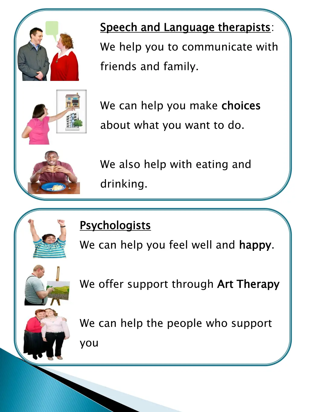 speech and language therapists we help