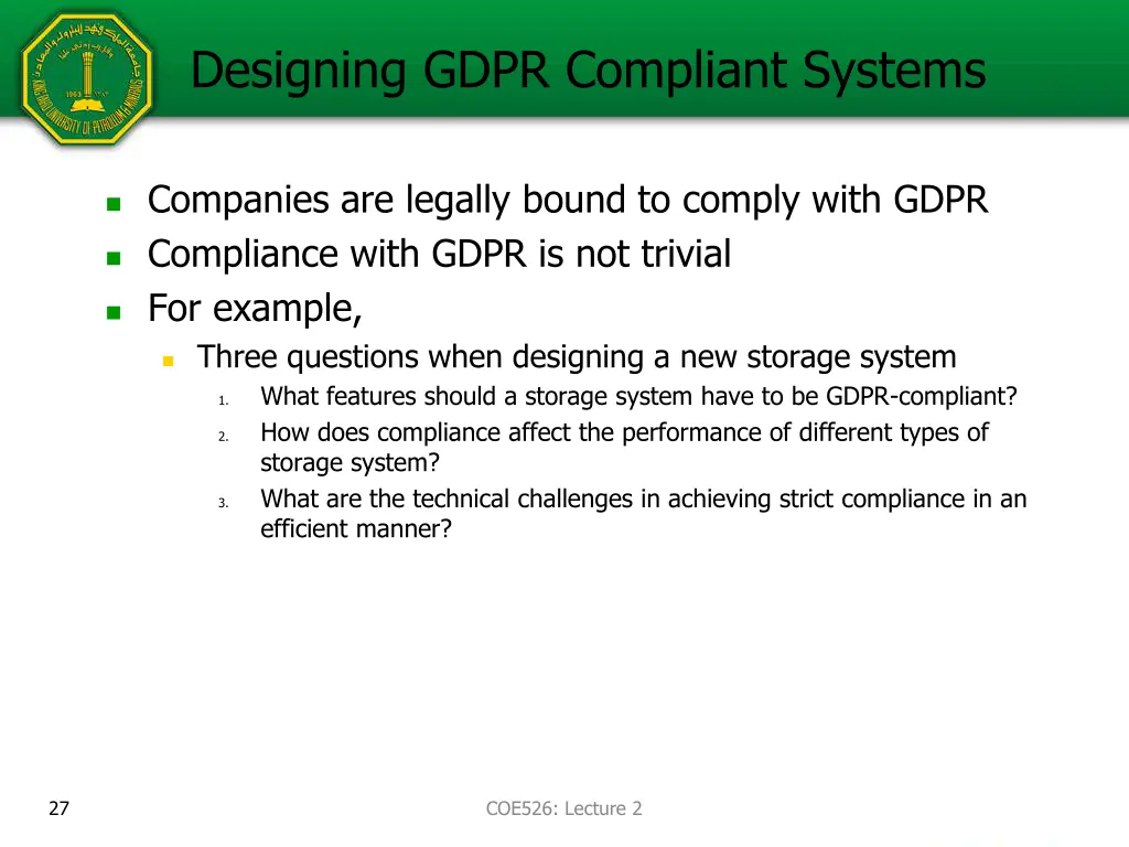 designing gdpr compliant systems