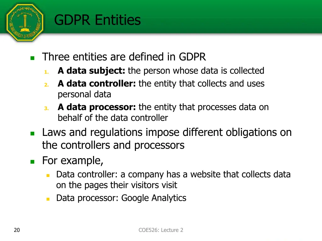 gdpr entities