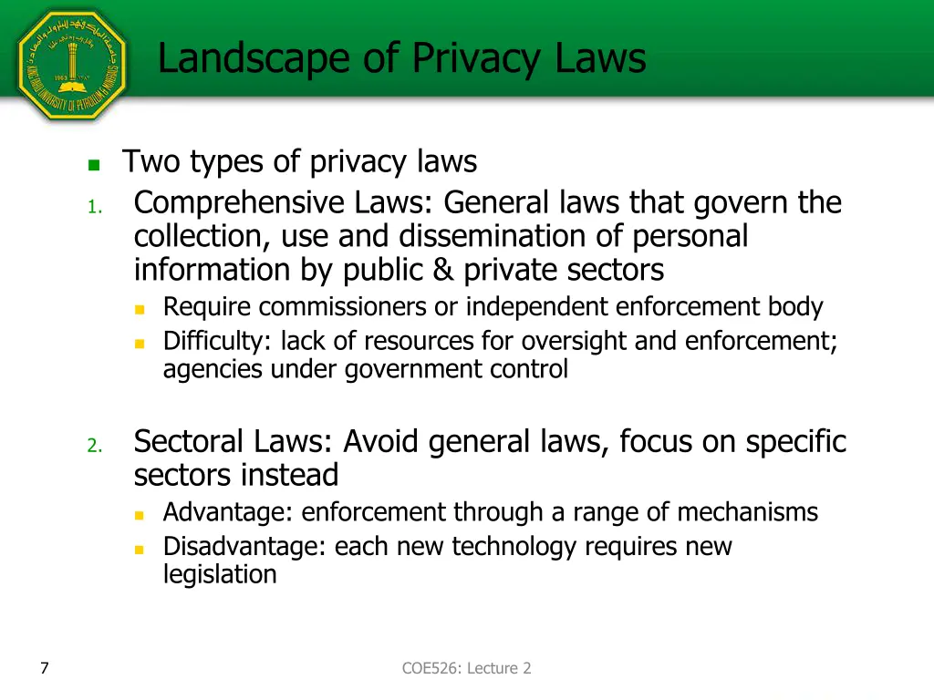 landscape of privacy laws