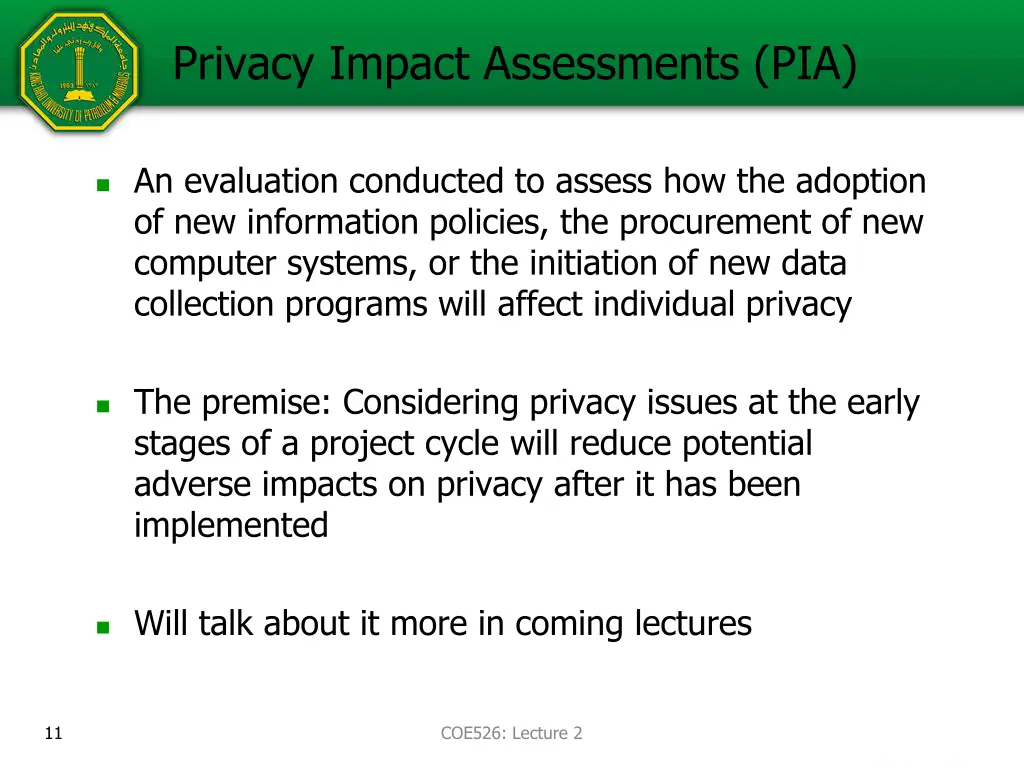 privacy impact assessments pia