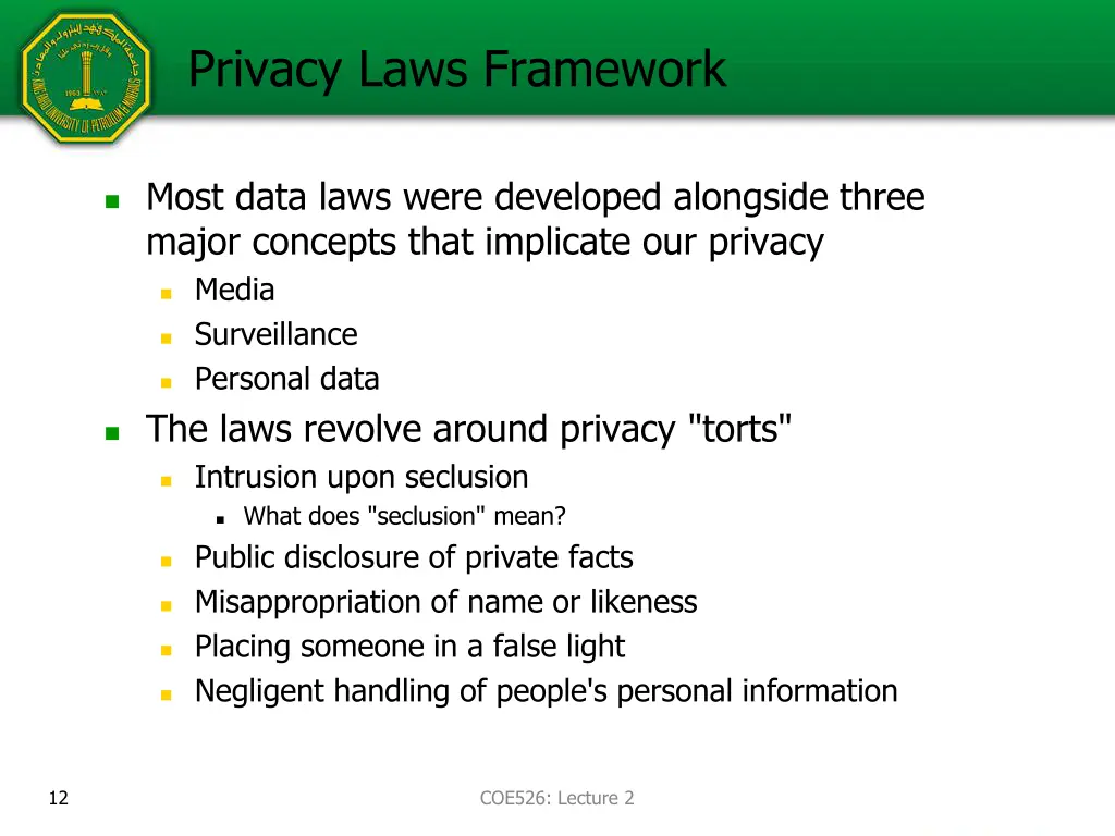 privacy laws framework